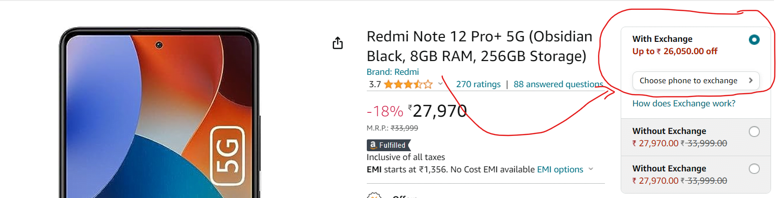 Redmi Note 12 Pro Plus 5G With Exchange